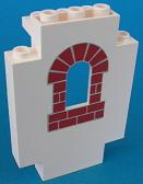 Panel 2 x 5 x 6 Wall with Window with Red Bricks Window Pattern