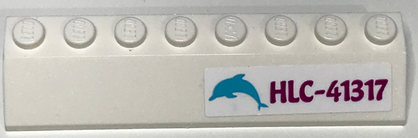 Slope 45 2 x 8 with Dolphin and HLC-41317 Pattern Model Left Side (Sticker) - Set 41317