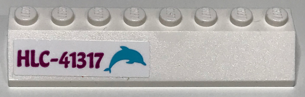 Slope 45 2 x 8 with HLC-41317 and Dolphin Pattern Model Right Side (Sticker) - Set 41317