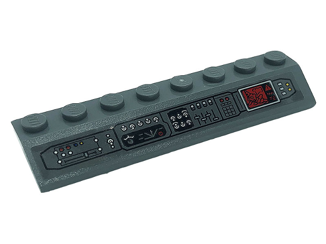 Slope 45 2 x 8 with Control Panel with Levers, Dials, Buttons and Monitor Pattern (Sticker) - Set 76161