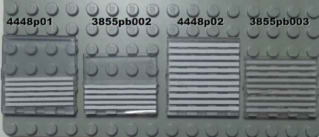 Glass for Window 4 x 4 x 3 Roof with 6 White Stripes Pattern (Sticker) - Set 6540