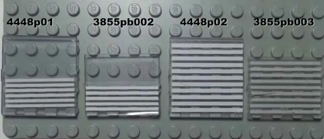 Glass for Window 4 x 4 x 3 Roof with 6 White Stripes Pattern (Sticker) - Set 6540