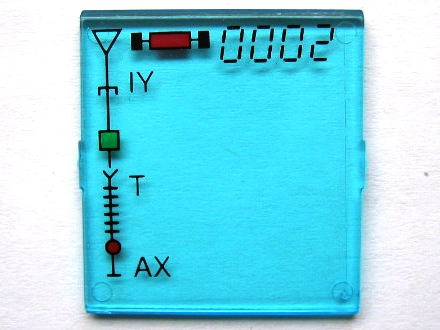 Glass for Window 4 x 4 x 3 Roof with '0002 IY - T - AX' Pattern (Sticker) - Set 6339