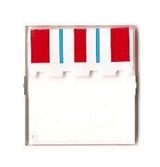 Glass for Window 4 x 4 x 3 Roof with Stripes Blue and Red on Scalloped Shade Pattern (Sticker) - Sets 6349 / 6370 / 6592