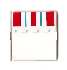 Glass for Window 4 x 4 x 3 Roof with Stripes Blue and Red on Scalloped Shade Pattern (Sticker) - Sets 6349 / 6370 / 6592