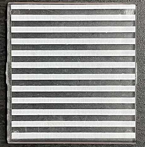 Glass for Window 4 x 4 x 3 Roof with 12 White Stripes Pattern (Sticker) - Set 6380