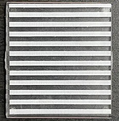 Glass for Window 4 x 4 x 3 Roof with 12 White Stripes Pattern (Sticker) - Set 6380