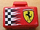 Minifigure, Utensil Briefcase with Checkered Ferrari Logo Pattern on Both Sides (Stickers)