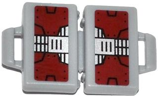 Minifigure, Utensil Briefcase with Dark Red and Silver Metal Plates Pattern on Both Sides (Stickers) - Set 76007
