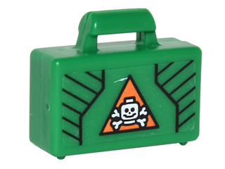 Minifigure, Utensil Briefcase with Black Lines and White Skull and Crossbones in Orange Triangle Pattern (Sticker) - Set 76050