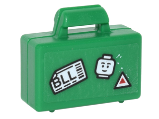 Minifigure, Utensil Briefcase with White Tag with 'BLL',  Minifigure Head and Triangle Pattern (Sticker) - Set 76051