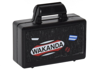 Minifigure, Utensil Briefcase with 'WAKANDA', Blue and White Stripes and Red Circle with Black Line Pattern (Sticker) - Set 76051