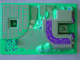 Baseplate, Raised 32 x 48 x 6 with Front and Back Steps with Gold and Magenta Palace Pattern