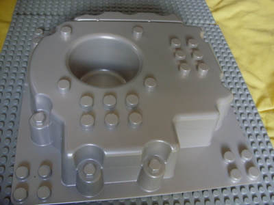 Duplo, Baseplate Raised 12 x 12 with Four Studs in Each Corner and Pit