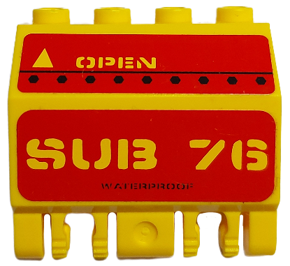Panel 2 x 4 x 3 1/3 with Double Locking 2 Fingers Hinge with 'SUB 76' and 'OPEN' Pattern (Stickers) - Set 7776