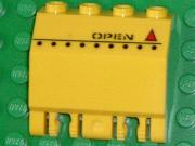 Panel 2 x 4 x 3 1/3 with Double Locking 2 Fingers Hinge with 'OPEN' and Red Warning Triangle Pattern (Sticker) - Sets 7774 / 7775