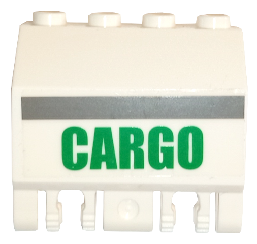 Panel 2 x 4 x 3 1/3 with Double Locking 2 Fingers Hinge with Green 'CARGO' and Gray Line Pattern (Sticker) - Sets 4511 / 10158