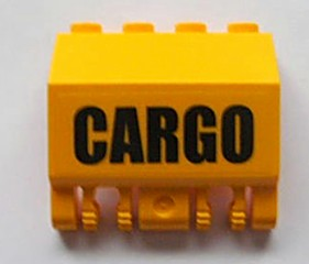 Panel 2 x 4 x 3 1/3 with Double Locking 2 Fingers Hinge with Black 'CARGO' Pattern (Sticker) - Set 4512