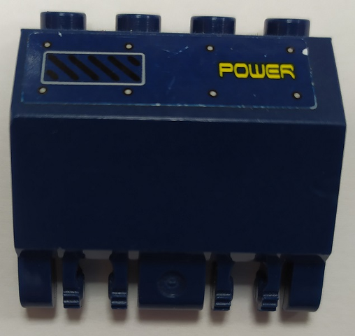 Panel 2 x 4 x 3 1/3 with Double Locking 2 Fingers Hinge with 'POWER' and Panel Pattern Model Right Side (Sticker) - Set 8636