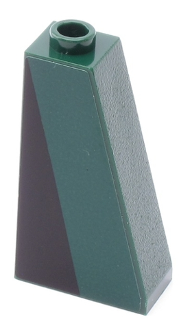 Slope 75 2 x 1 x 3 - Hollow Stud with Black Triangle on Dark Green Background Pattern Model Left Side (Sticker) - Set 10242