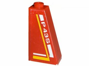 Slope 75 2 x 1 x 3 with 'P43S' Pattern on Left Side (Sticker) - Set 8443
