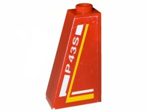 Slope 75 2 x 1 x 3 with 'P43S' Pattern on Right Side (Sticker) - Set 8443