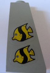 Slope 75 2 x 1 x 3 with Two Fish Pattern (Stickers) - Set 1782