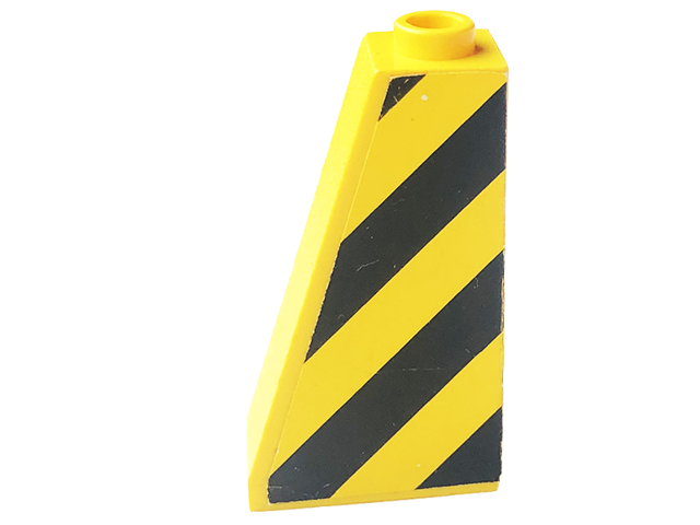 Slope 75 2 x 1 x 3 with Black and Yellow Danger Stripes Pattern Model Left Side (Sticker) - Sets 8431 / 8438 / 8460