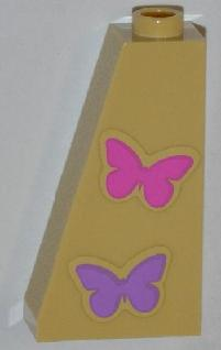 Slope 75 2 x 1 x 3 with 2 Butterflies Pattern (Stickers) - Set 3189