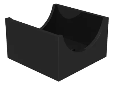 Container, Box 4 x 4 x 2 Bottom with Semicircle Cutout Ends