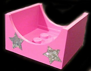 Container, Box 4 x 4 x 2 Bottom with Semicircle Cutout Ends with 2 Holographic Mirrored Stars Pattern (Stickers) - Set 5944