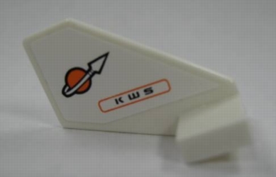 Tail Shuttle, Small with Modified Classic Space Logo and 'K W S' Pattern on Both Sides (Stickers) - Set 7695
