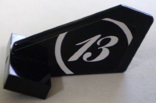 Tail Shuttle, Small with White '13' and Circle Pattern on Left Side (Sticker) - Set 8898