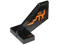 Tail Shuttle, Small with Orange Lines Pattern on Both Sides (Stickers) - Set 8080