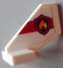 Tail Shuttle, Small with Black and Yellow Fire Logo Badge on White Background Pattern on Both Sides (Stickers) - Set 60004