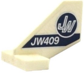 Tail Shuttle, Small with 'JW' in Dark Blue and Silver Circle and 'JW409' Pattern on Both Sides (Stickers) - Set 75919