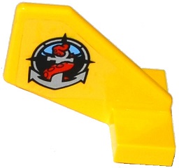 Tail Shuttle, Small with Deep Sea Logo with Silver Anchor and Red Tentacle Pattern on Right Side (Sticker) - Set 60092