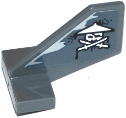 Tail Shuttle, Small with White Ninja Skull with Crossed Swords Pattern on Both Sides (Stickers) - Set 70601