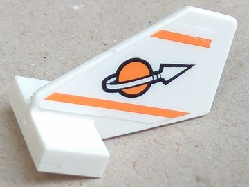 Tail Shuttle, Small with Modified Classic Space Logo and Two Orange Lines Pattern on Both Sides (Stickers) - Set 7645