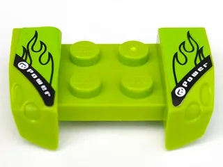 Vehicle, Mudguard 2 x 4 with Headlights Overhang with 'Power' Flames Pattern on Both Sides (Stickers) - Set 8192