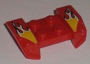 Vehicle, Mudguard 2 x 4 with Headlights Overhang with Yellow Flame Pattern on Both Sides (Stickers) - Set 8195