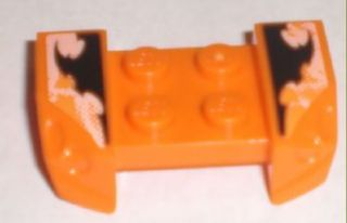 Vehicle, Mudguard 2 x 4 with Headlights Overhang with Orange and Black Decorative Pattern on Both Sides (Stickers) - Set 8211