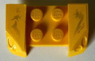 Vehicle, Mudguard 2 x 4 with Headlights Overhang with Black Dirt on Yellow Background Pattern on Both Sides (Stickers) - Set 8134