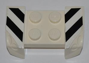 Vehicle, Mudguard 2 x 4 with Headlights Overhang with Black and White Danger Stripes Pattern on Both Sides (Stickers) - Set 8197