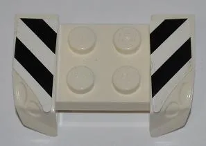 Vehicle, Mudguard 2 x 4 with Headlights Overhang with Black and White Danger Stripes Pattern on Both Sides (Stickers) - Set 8197