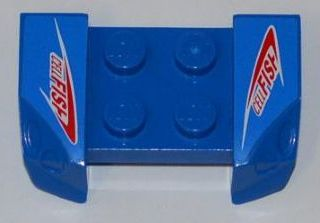 Vehicle, Mudguard 2 x 4 with Headlights Overhang with Red 'CELLFISH' Pattern on Both Sides (Stickers) - Set 8126