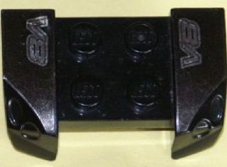 Vehicle, Mudguard 2 x 4 with Headlights Overhang with Silver 'V8' on Black Background Pattern on Both Sides (Stickers) - Set 8151