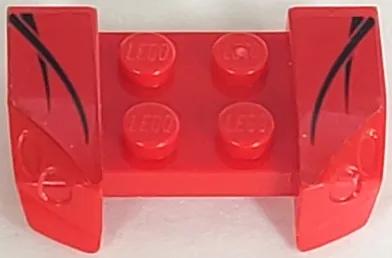 Vehicle, Mudguard 2 x 4 with Headlights Overhang with Black Streaks Pattern on Both Sides (Stickers) - Set 8150