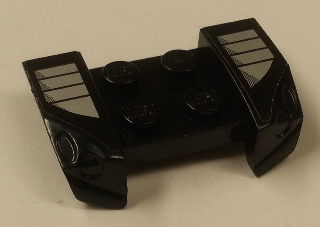 Vehicle, Mudguard 2 x 4 with Headlights Overhang with Silver Grille on Black Background Pattern on Both Sides (Stickers) - Set 8154