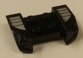 Vehicle, Mudguard 2 x 4 with Headlights Overhang with Silver Grille on Black Background Pattern on Both Sides (Stickers) - Set 8154